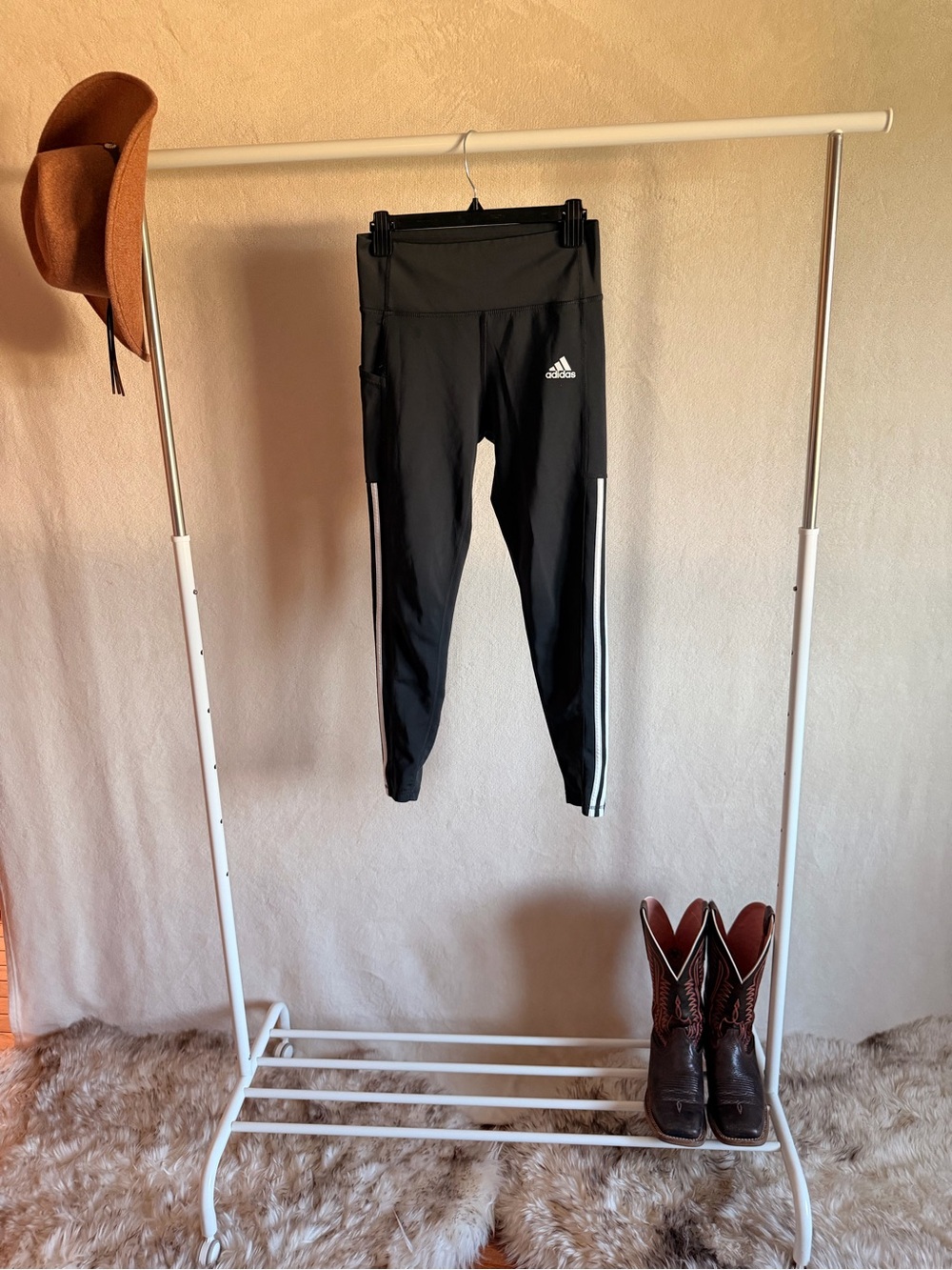 adidas Black 3-Stripe High-Waist Leggings